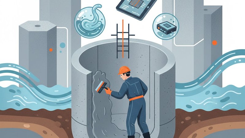 Схема бетонного колодца и септика, материалы для ремонта и строительства, НовСтройБетон.